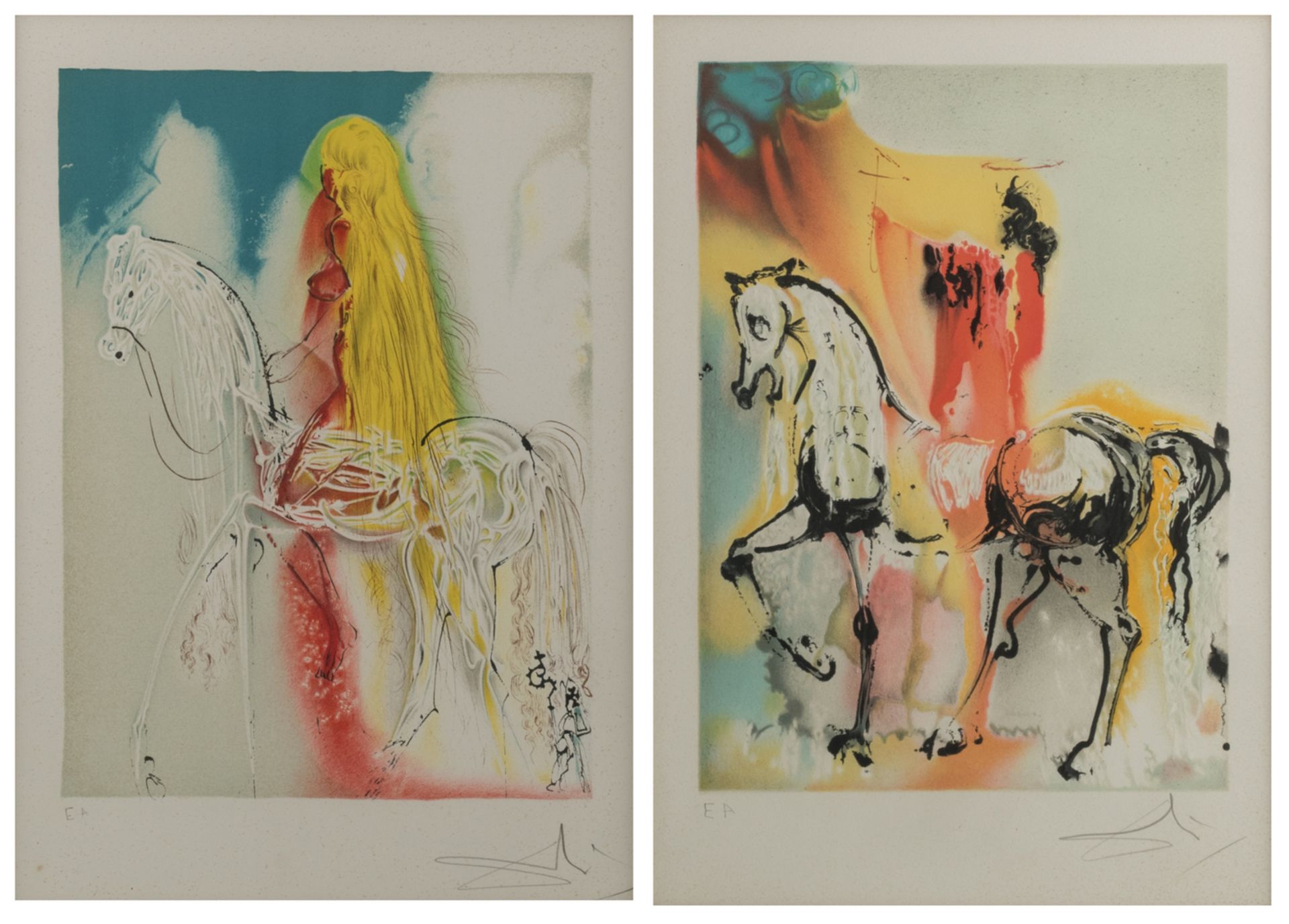 Dali S., two industrial lithographs, E.A., 30 x 43 cm