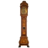 An 18thC Dutch longcase clock with floral marquetry, the dial marked 'Gerrit Marcus - Amsterdam',