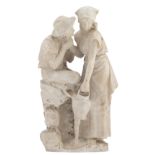 Frilli A. (Firenze), the sneaky admirer, marble, H 65 cm