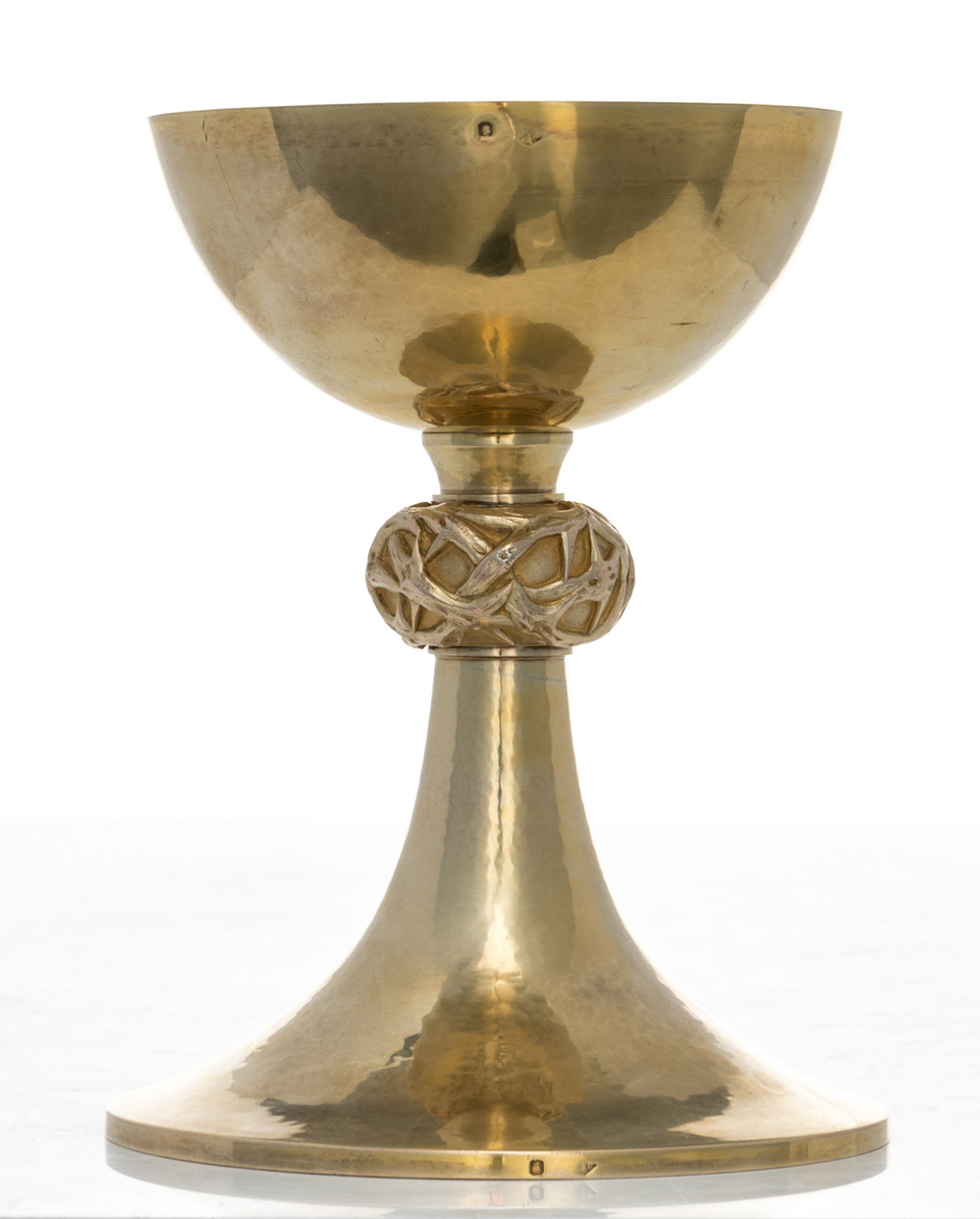 A French gilt silver chalice and matching paten + two spoons, 925/000, maker's mark 'A. Debain', - Image 4 of 16