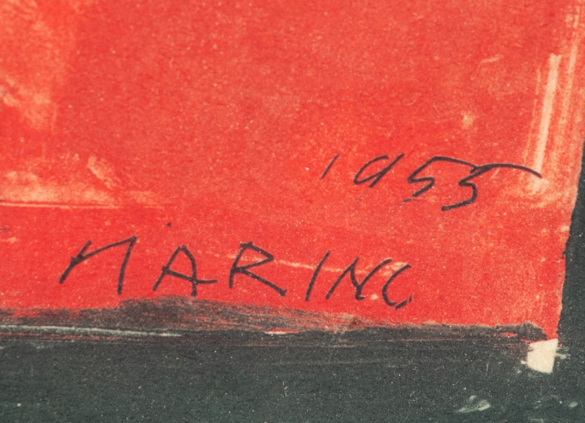 Marino M., untitled, lithograph, dated 1955, glued on board, 47 x 60 cm - Bild 4 aus 4