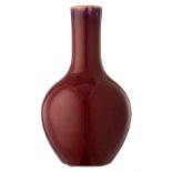 A Chinese flambé glazed bottle vase, about 1900, H 39,5 cm