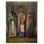 A rare 19th / 20thC East European icon, 67,5 x 82,5 cm