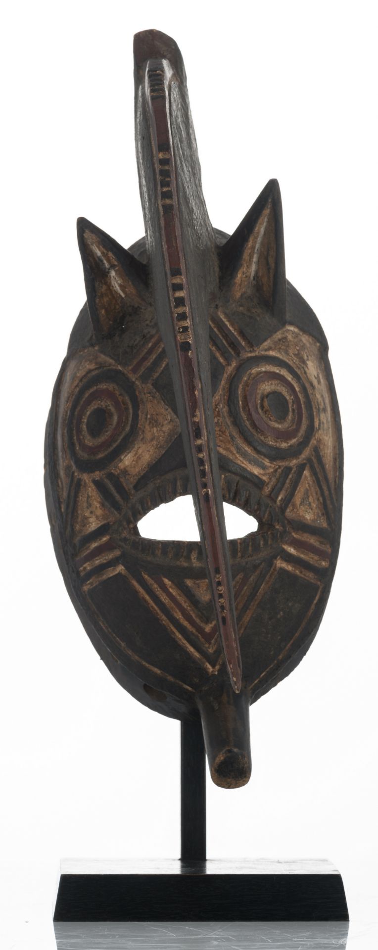 A traditional African wooden mask, polychrome decorated with geometric motifs, Bwa - Burkina Faso, H - Bild 2 aus 7