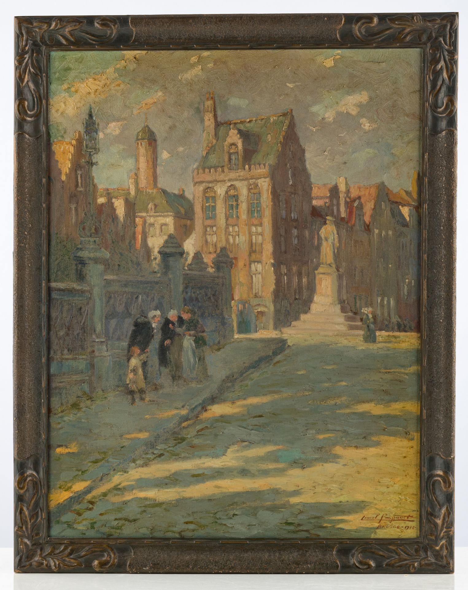 Poupaert L., two rare city views of Bruges, oil on canvas, 1928/1946, 56 x 85 cm / 65,5 x 85 cm - Bild 2 aus 7