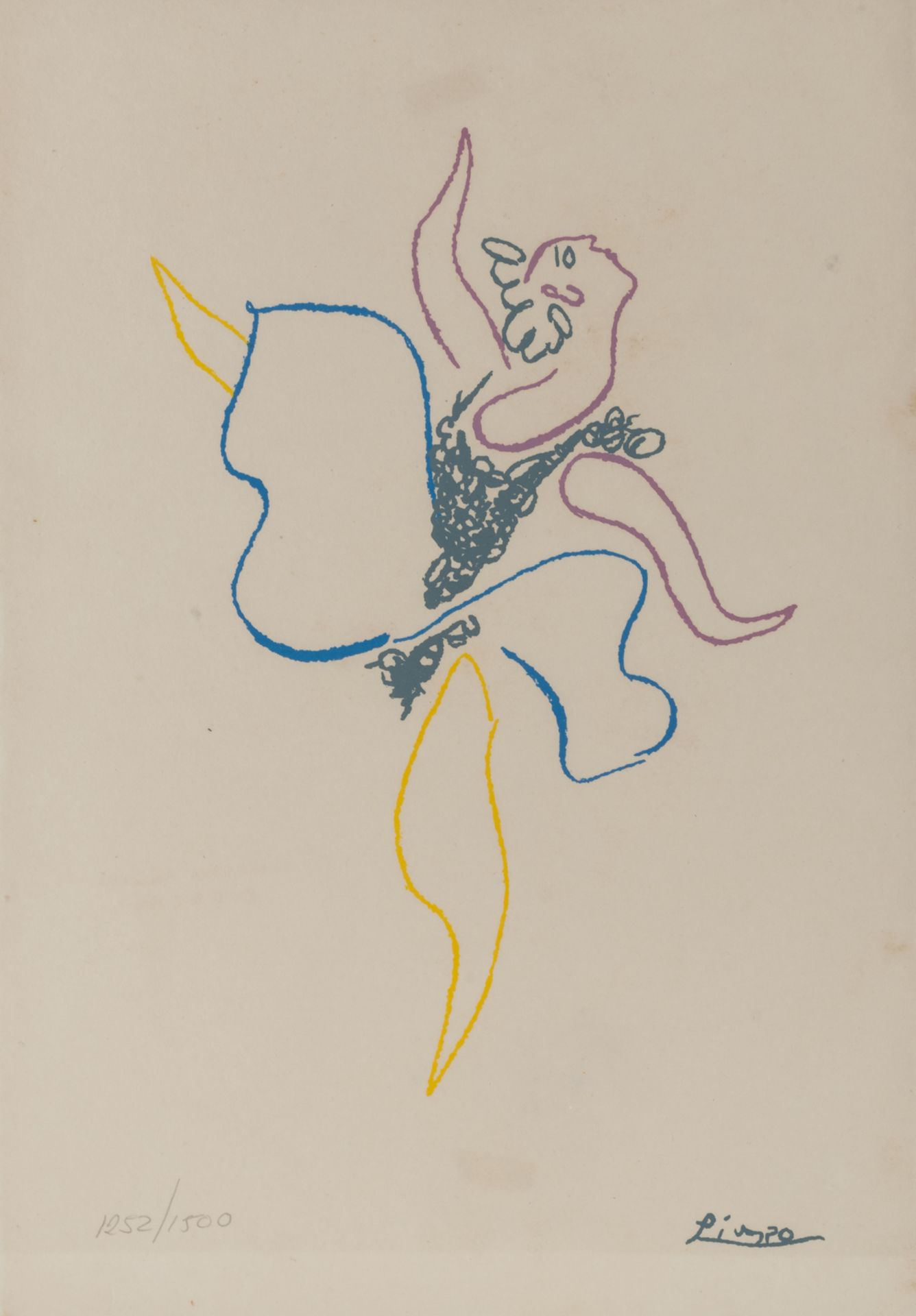 Picasso P. R., 'La Bailarina', 1954 - D.D.C. lithograph, 1252/1500, on laid paper, dated 1986, 36,