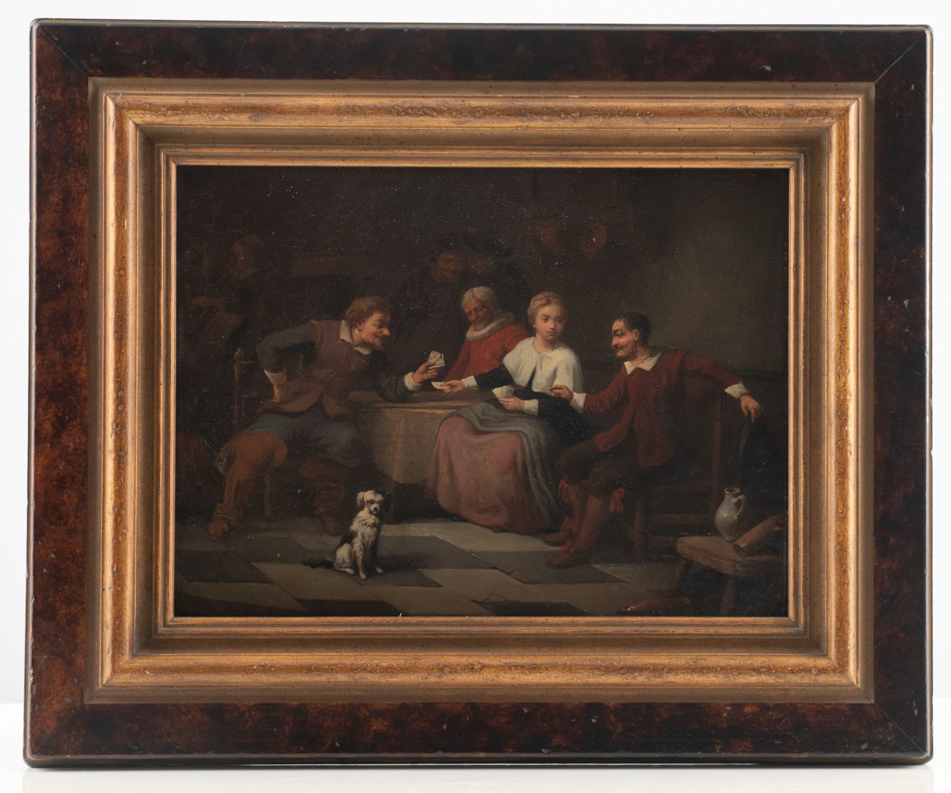 Van den Eycken F., a jolly company, in the 17thC manner, oil on panel, 19thC, 33 x 39,9 cm - Bild 2 aus 4
