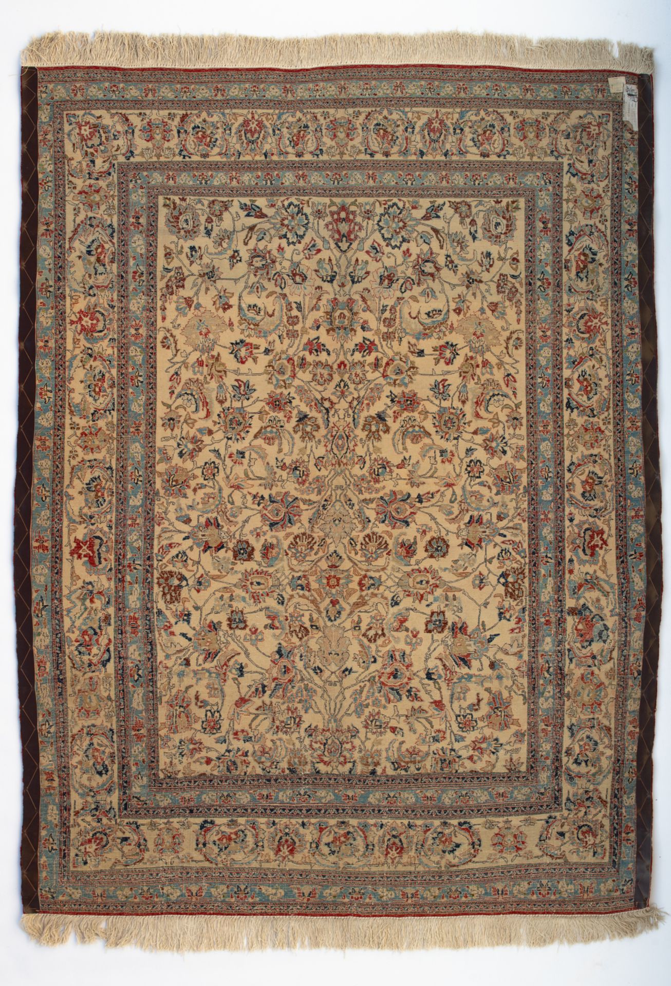 An Oriental carpet, decorated with stylised floral motifs, wool and silk on cotton, Isfahan, 146 x - Image 2 of 3