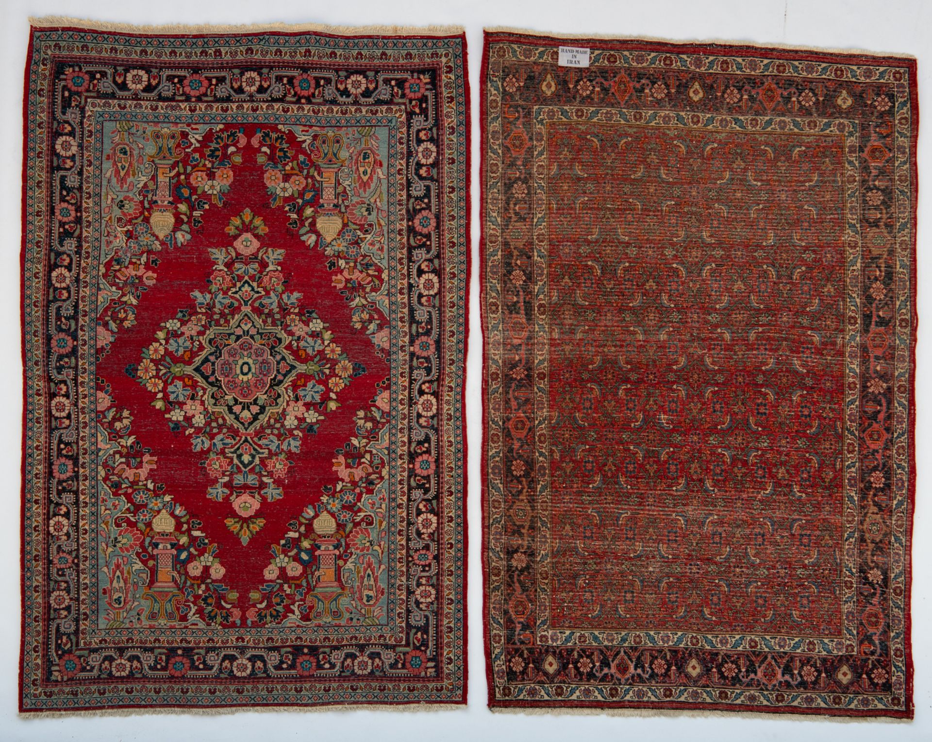 An Oriental carpet, wool on cotton, Bidjar, 132 x 204 cm; added a ditto carpet, Sarough, 136 x 208 - Image 2 of 5