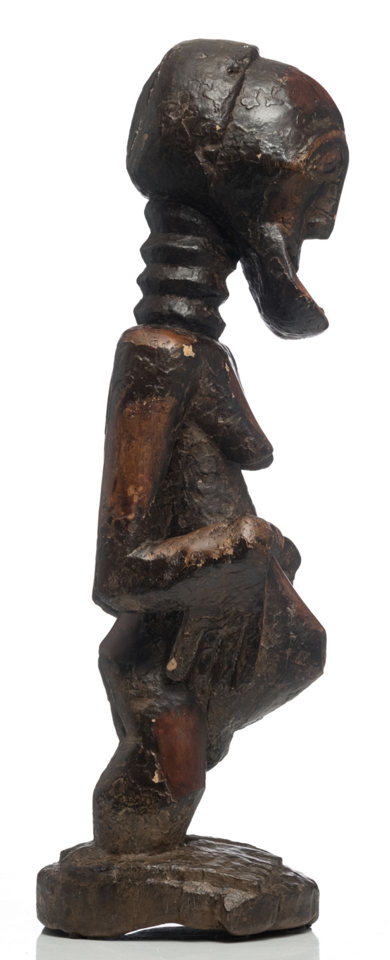 A big ethnographic African wooden sculpture, H 89,5 cm - Image 5 of 5