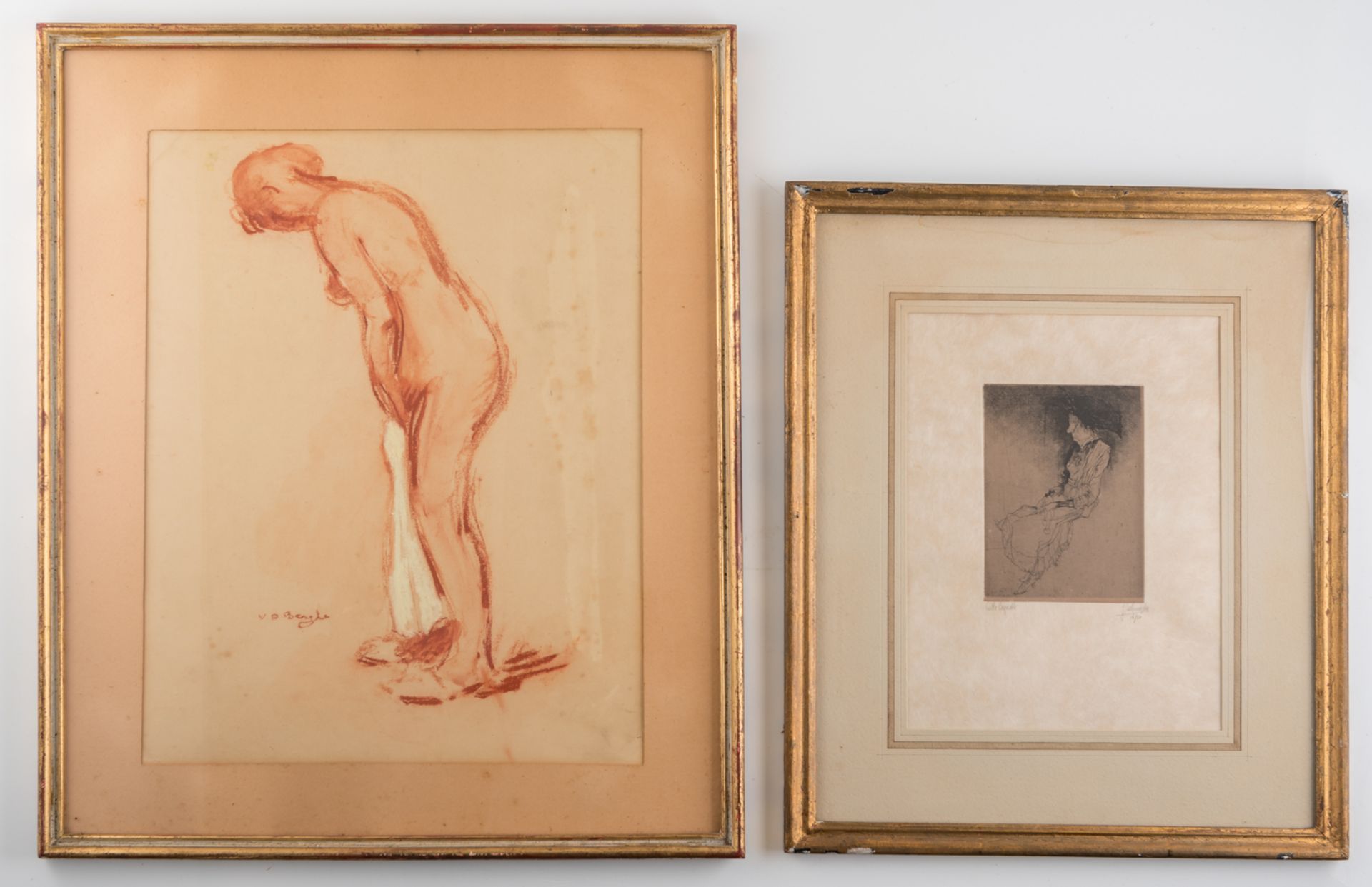 De Bruycker J., 'Vieille coquette', etching, 16/50, 12 x 16,5 cm; added Van Den Berghe R., a - Image 2 of 6