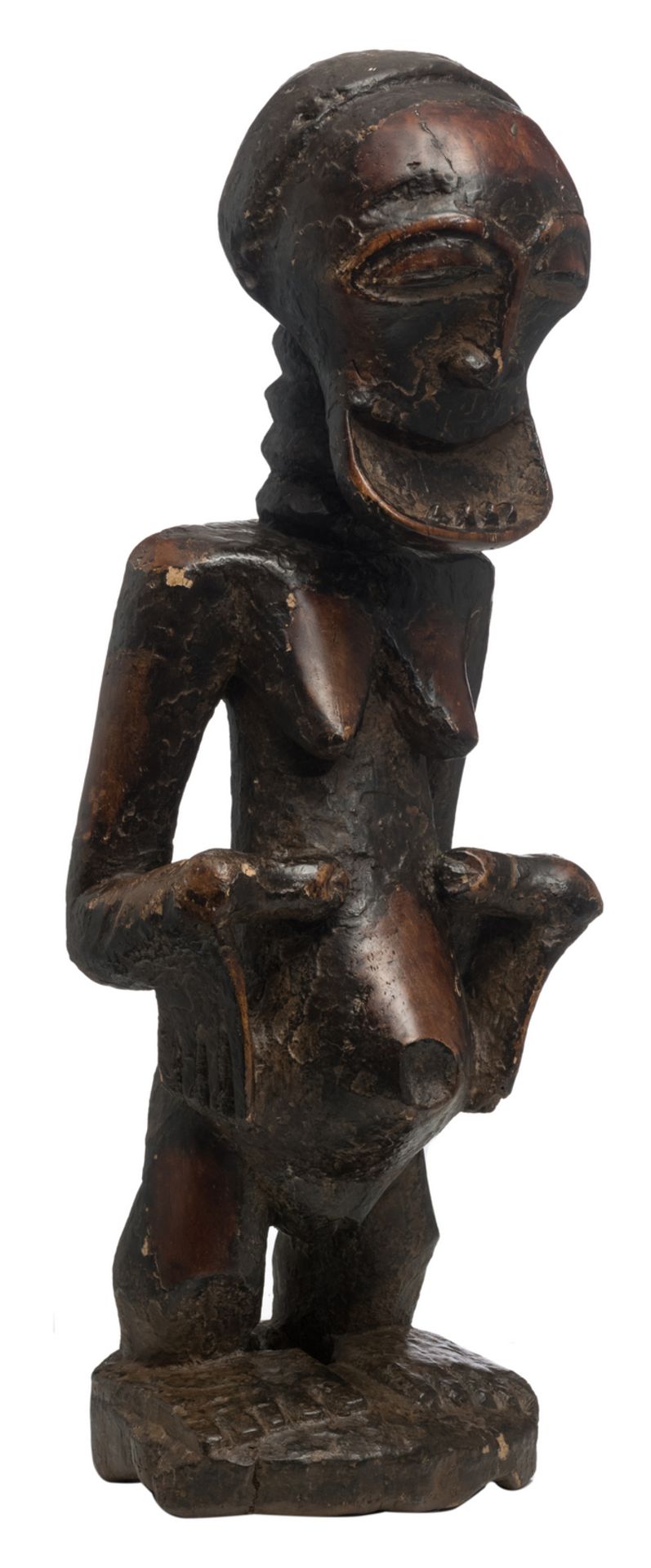 A big ethnographic African wooden sculpture, H 89,5 cm