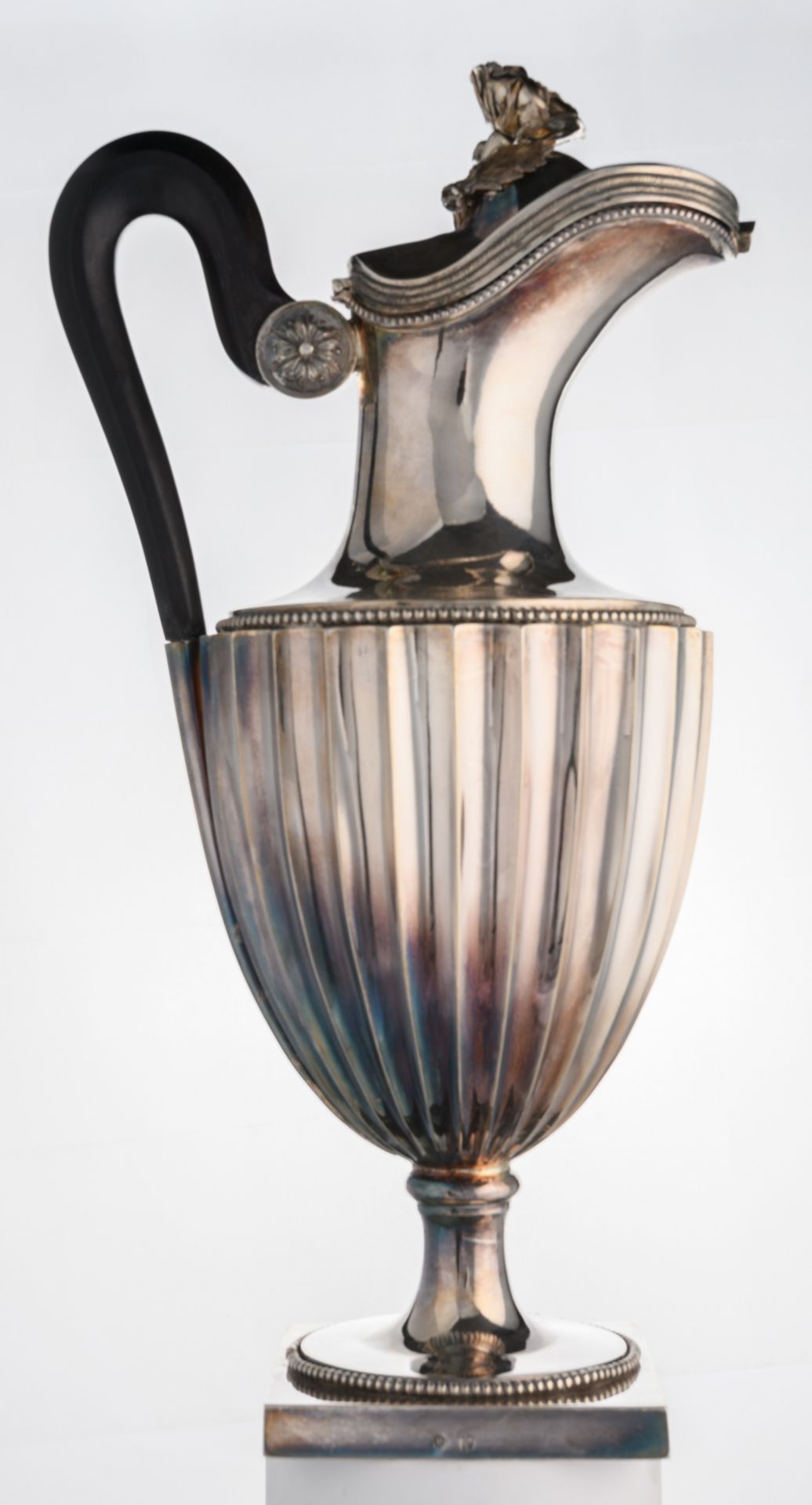 A neoclassical silver jug, Dutch period 1815-1830, Brussels hallmark, maker's mark unknown (Stuyck - Image 3 of 6