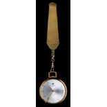 An 18ct gold Tissot fob watch with its matching woven gold pendant (chatelaine), total weight 60,3