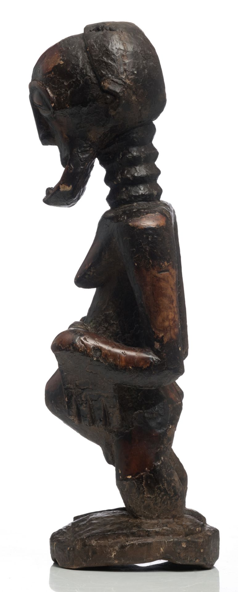 A big ethnographic African wooden sculpture, H 89,5 cm - Image 3 of 5