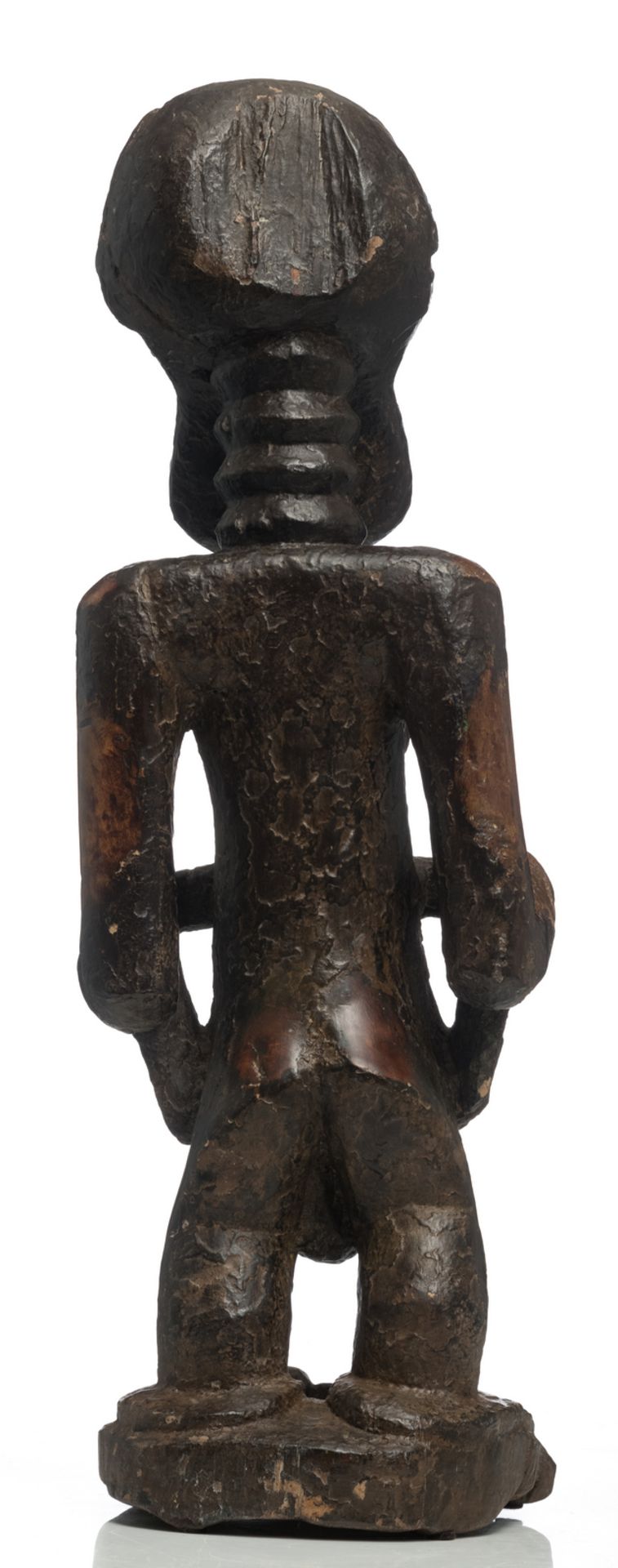 A big ethnographic African wooden sculpture, H 89,5 cm - Image 4 of 5