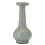 A Chinese archaic celadon ground crackleware bottle vase, H 30 cm