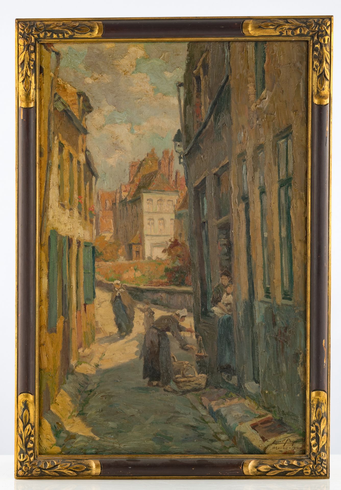 Poupaert L., two rare city views of Bruges, oil on canvas, 1928/1946, 56 x 85 cm / 65,5 x 85 cm - Bild 4 aus 7
