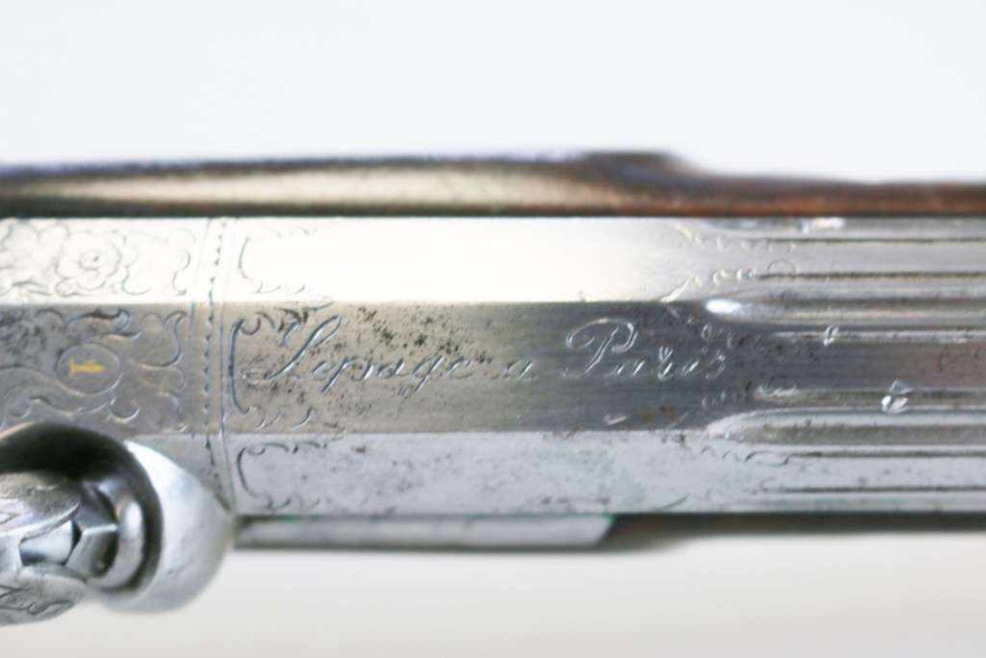 Perkussionspistole von Lepage a Paris um 1850. Achteckiger gezogener Lauf. - Bild 6 aus 9