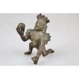 Bronze-Figur, Indien. Gott Krishna, die 8. Inkarnation des Hindu-Gottes Vishnu, dargestellt als "Bal