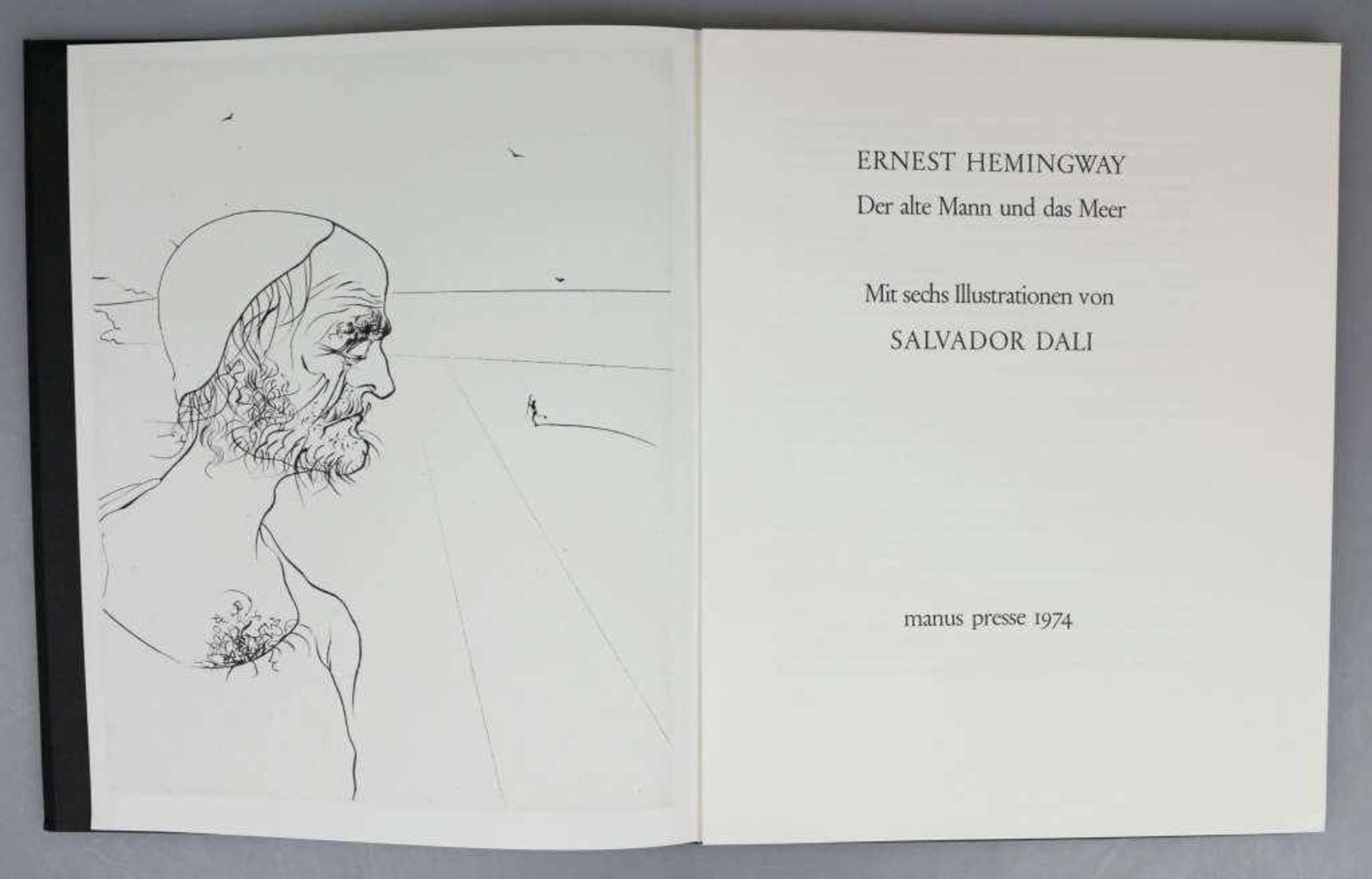 Salvador DALI (1904-1989),"Der alte Mann und das Meer", 1974. Folge von sechs Radierungen, alle in - Bild 4 aus 4