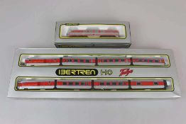 IBERTREN, 2180 Talgo Wagen-Set "Trans Europ Express", achtteilig, rot/silbern, isolierte Achsen,
