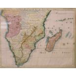 Landkarte "carte du Congo et du Pays des Cafres", gestochen von Guillaume Delisle. Kolorierter