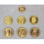 Konvolut von 7 Goldmünzen, bestehend aus: England 1 Sovereign 1958, Queen Elisabeth II., England 1