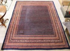 Teppich, Mir/Sarough, wohl Persien, 20. Jh. Blauer Fond, Wolle. Maße: ca. 250 x 300 cm.