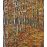 Hilding Linnqvist (Stockholm 1891-1984) zugeschrieben, Herbstwald, u.re. monogr. HL, Öl auf