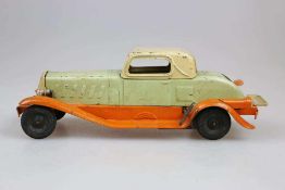 GIRARD PIERCE-ARROW COUPÉ Roadster, Louis Marx Company, USA um 1928, farbiges Blech, Klingel,