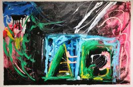 Mario SCHIFANO (1934-1998), Gemälde ohne Titelei, Email/Acryl/Leinwand, farbkräftige, informelle