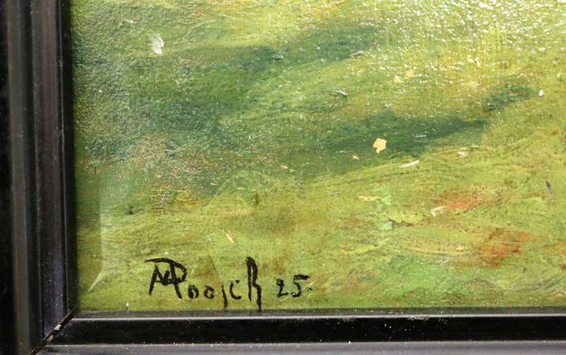 Max VON POOSCH (1872-1968), Öl auf Holz, sign. u. dat. 25, Maße: 40 x 35 cm. Rückwärtig auf - Bild 3 aus 4