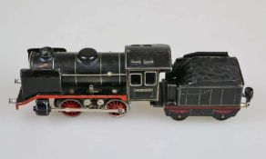 Märklin Spur 0, Schlepptenderlok R 12890 mit Tender 889, 20 Volt, 2-achsig, schwarz, 1 Lampe an