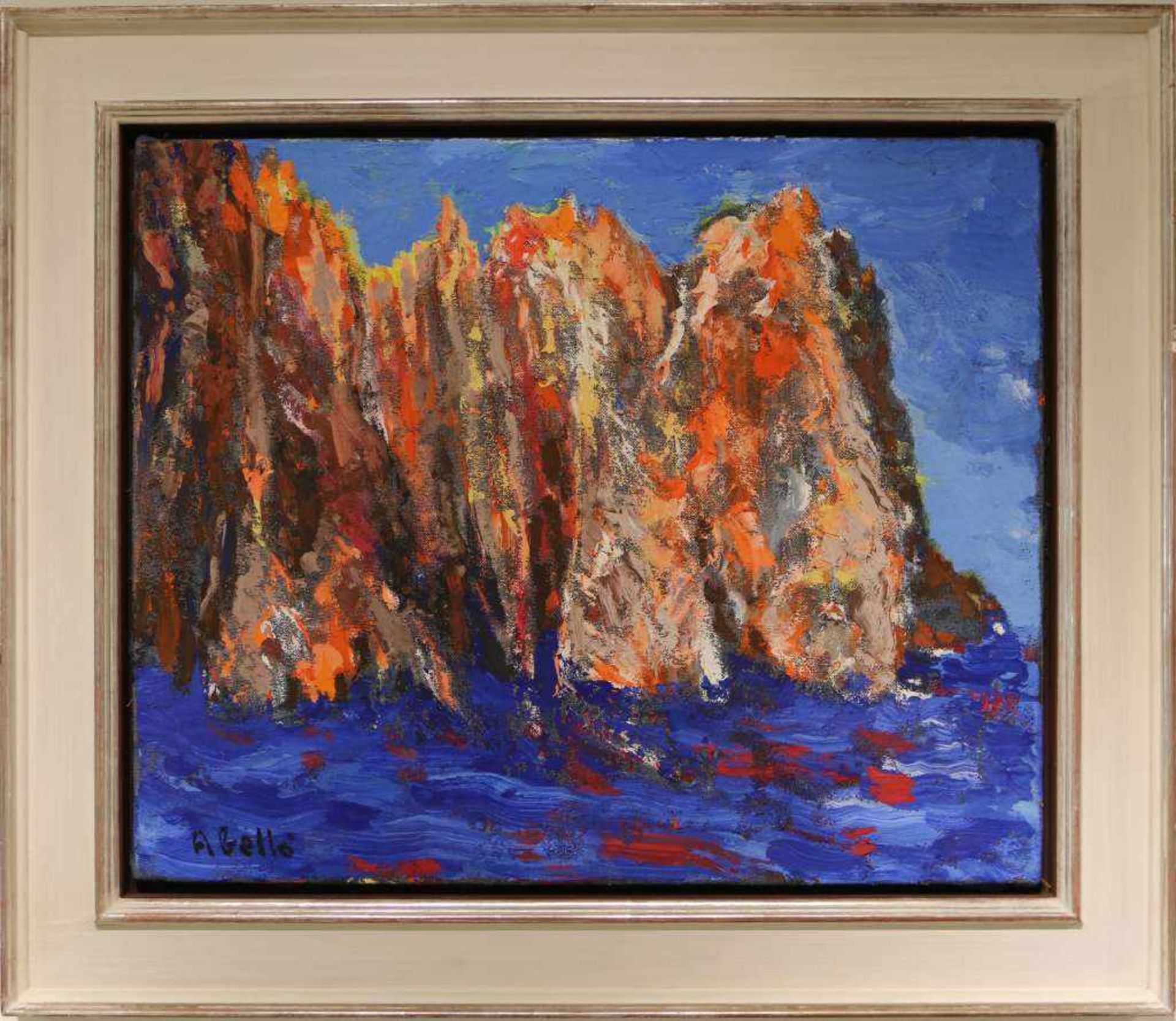 Juan ABELLO PRAT (1922-2008), Le Golfo de Porto, Öl auf Leinwand, u. re. sig., verso handschriftlich - Bild 4 aus 4