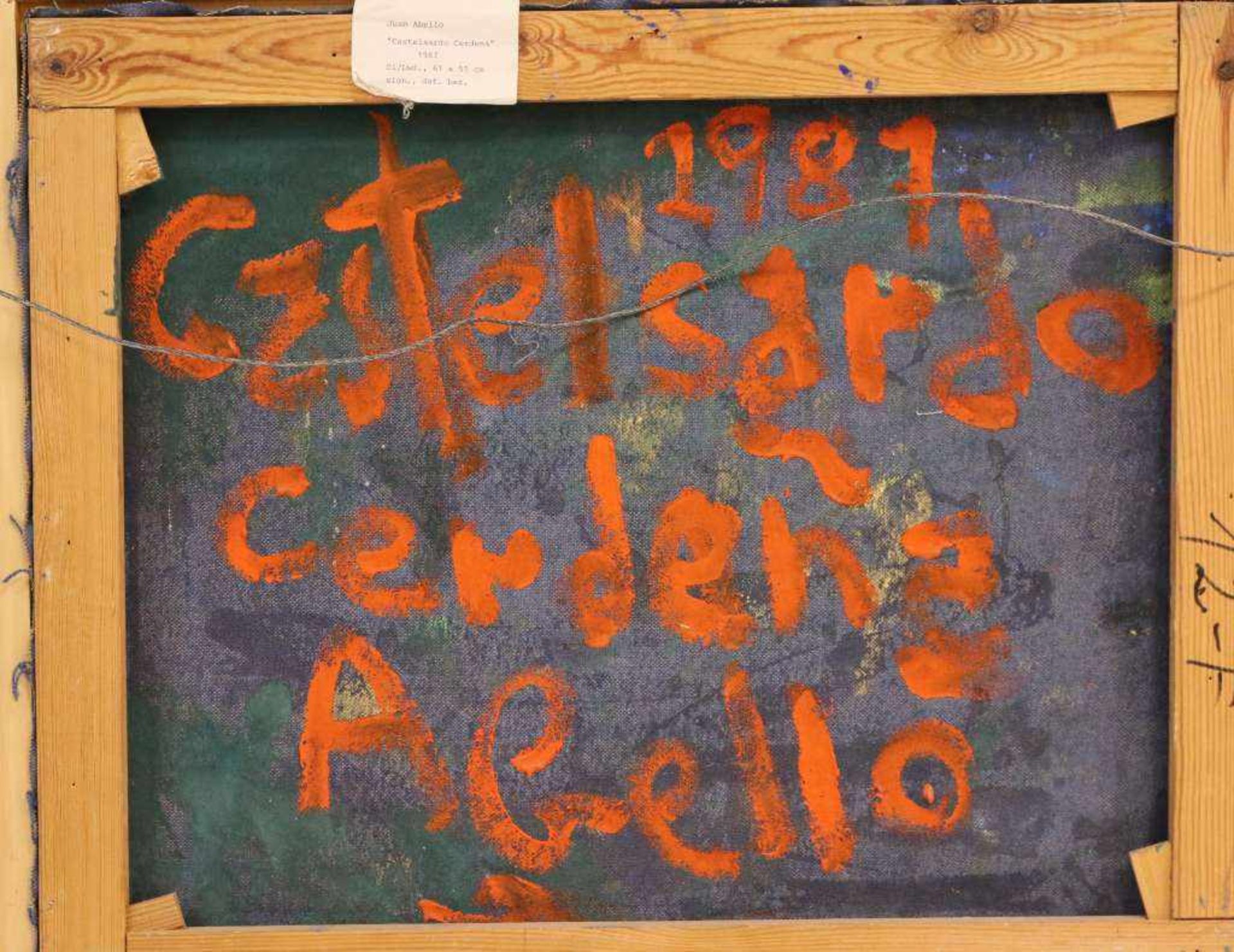 Juan ABELLO PRAT (1922-2008), Castelsardo Cerdena, Öl auf Leinwand, u. re. sig., verso - Bild 3 aus 4