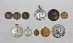 Konvolut verschiedener Münzen u. Medaillen überwiegend zur Geschichte der Luftfahrt, 11 Stück: