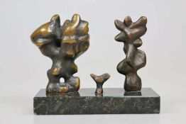 László SZABÓ (1917-1984), vollplastische Kleinplastik, Bronze patiniert, Hohlguss, auf