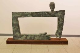 Dalip Miftar KRYEZIU (1964), Skulptur, Bronze Hohlguss, Hand und Kopf. Maße ohne Sockelung: 76 x