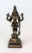 Vishnu, Indien, 20. Jh., Metall. H. 24 cm.