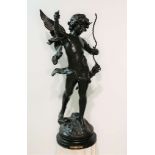 Auguste Moreau (1834-1917), Cupidon, Bronze, H. 67 cm. Rechter Achselbereich altrestauriert