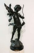 Auguste Moreau (1834-1917), Cupidon, Bronze, H. 67 cm. Rechter Achselbereich altrestauriert