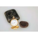Offiziersgeschenk, goldene Taschenuhr, Gelbgold, nicht gemarkt, aber wohl 18 K, vorderseitig Chiffre