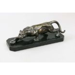 Schleichender Panther/Jaguar, Bronze, 20. Jh., unterseitig plakettiert: Bronze Garantie Paris, J.