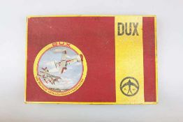 DUX, Metallflugzeug-Baukasten-Originalkarton, No. 106, 42,5 x 28,5 cm. Ohne Flugzeugbauset, nur