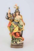 Justitia - Göttin der Gerechtigkeit, Holz, Barockstil, wohl süddeutsch, 20. Jh., H. ca. 30 cm.