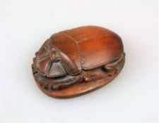 Replikat "Herzskarabäus", Kunstguss, 20. Jh. In dem heiligen Käfer verehrten die Ägypter eine