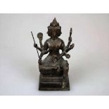 Viergesichtige Gottheit Brahma (Gott der Schöpfung), Bronze, Thailand, 20. Jh., Hohlguss,