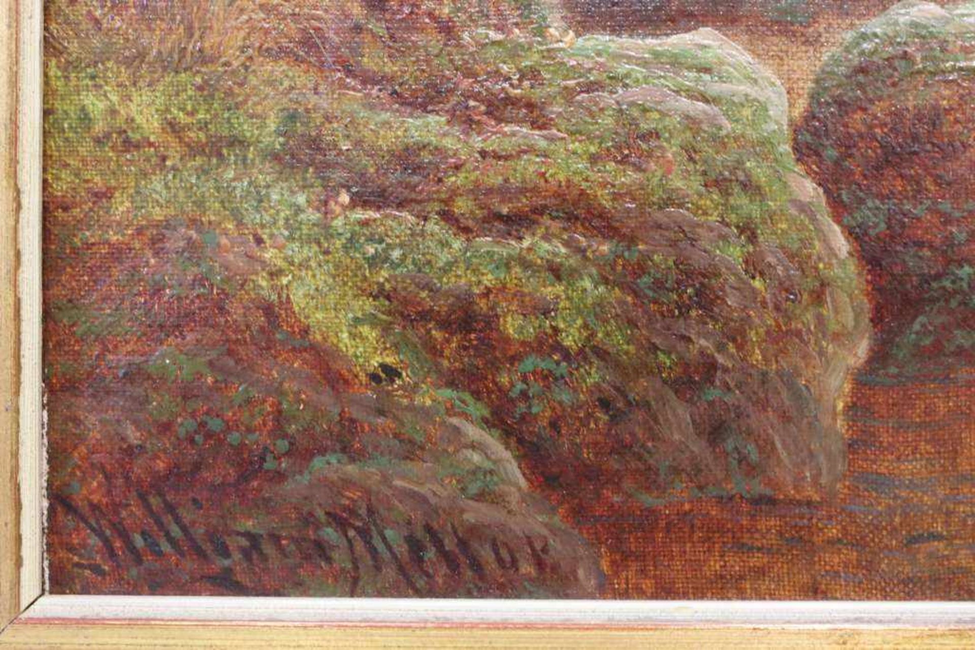 William MELLOR (1851-1931), Scandale Ghyll, Near Ambleside, Westmoreland, Öl auf Leinwand, u.re. - Bild 3 aus 4