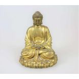 Buddha-Skulptur "Amitabha", Messing, 20. Jh. Der Herr des Mitleids, populärste Gottheit des